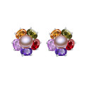 8-9mm bouton AAA Dernier design de boucles d&#39;oreilles naturelles en perles d&#39;eau douce